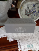 HERBACIARKA PUDEŁKO NA HERBATĘ ORNAMENT SZARA