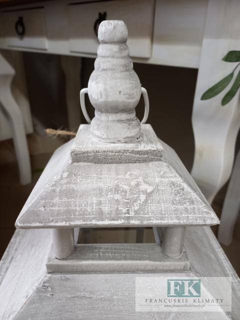 LATARNIA LAMPION DREWNO SZKŁO 63 CM