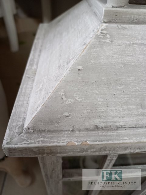 LATARNIA LAMPION DREWNO SZKŁO 63 CM