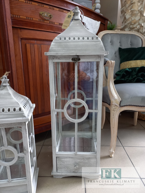 LATARNIA LAMPION 88 CM SZARA