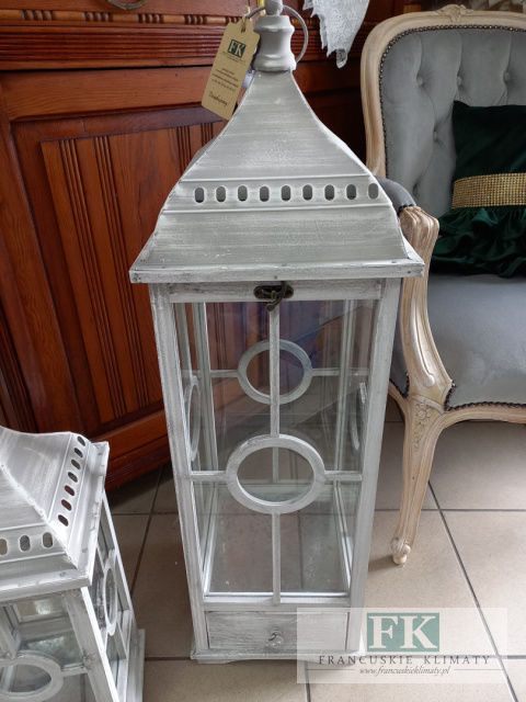 LATARNIA LAMPION 88 CM SZARA