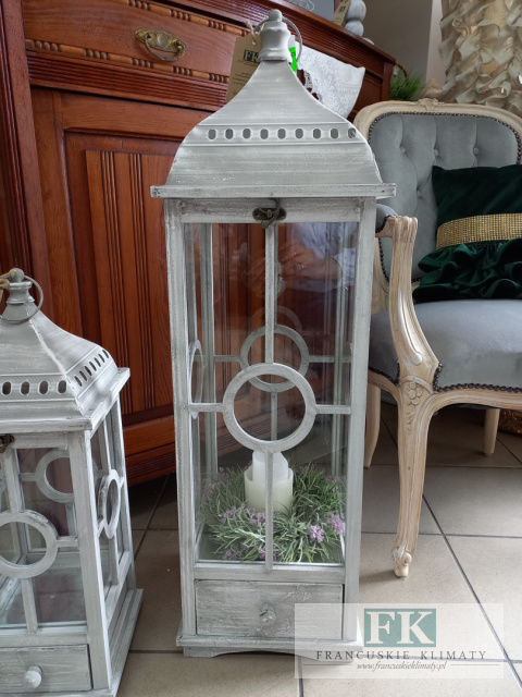 LATARNIA LAMPION 88 CM SZARA