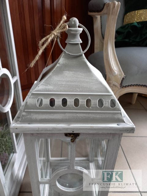 LATARNIA LAMPION 57 CM SZARA