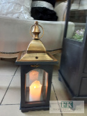 LATARNIA LAMPION 46 CM DREWNO METAL SZKŁO