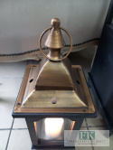 LATARNIA LAMPION 46 CM DREWNO METAL SZKŁO