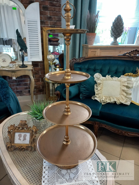 METALOWA PATERA 4 POZIOMOWA 100 CM ZŁOTO