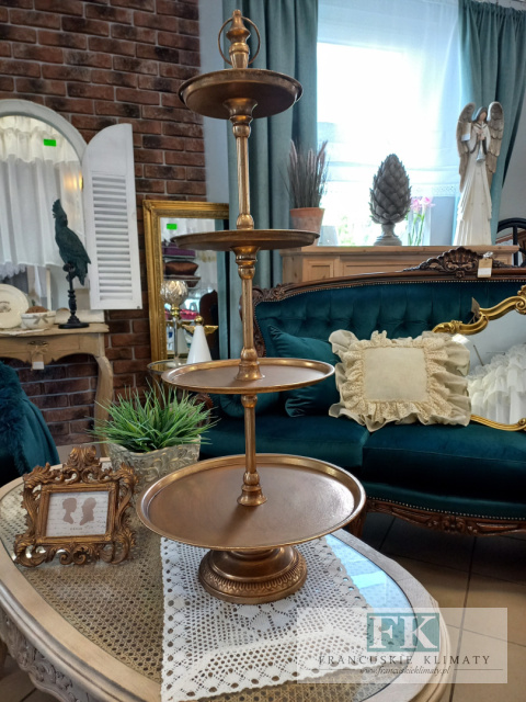 METALOWA PATERA 4 POZIOMOWA 100 CM ZŁOTO