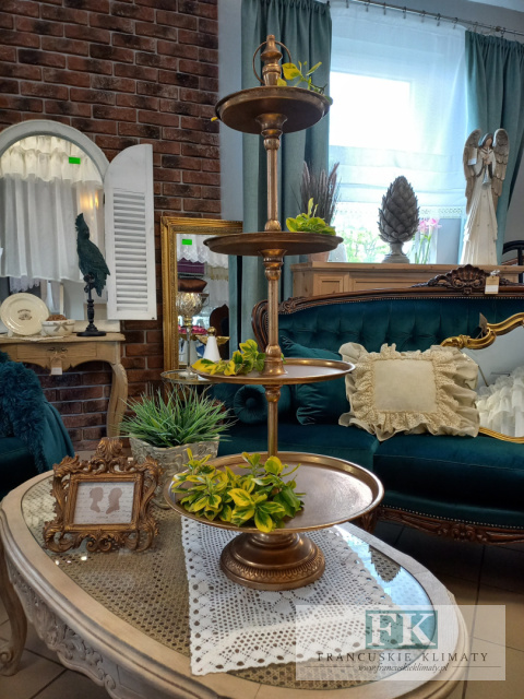 METALOWA PATERA 4 POZIOMOWA 100 CM ZŁOTO