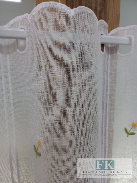 METRAŻ ! ZAZDROSTKA firanka 45 CM KWIATKI HAFT WITRAŻ NA SZTUKI