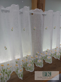 METRAŻ ! ZAZDROSTKA firanka 45 CM KWIATKI HAFT WITRAŻ NA SZTUKI