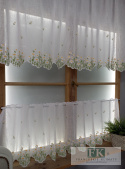 METRAŻ ! ZAZDROSTKA firanka 45 CM KWIATKI HAFT WITRAŻ NA SZTUKI