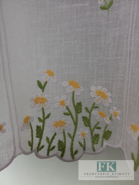 METRAŻ ! ZAZDROSTKA firanka 90 CM KWIATKI HAFT WITRAŻ NA SZTUKI