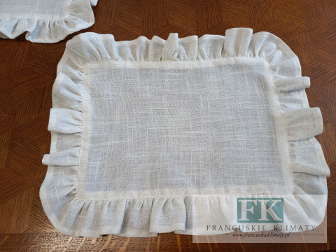 PODKŁADKI PODKŁADKA FALBANY 35X45 CM , serwetka , KREM MELANŻ , W STYLU FRANCUSKIM SHABBY PROWENSALSKIM