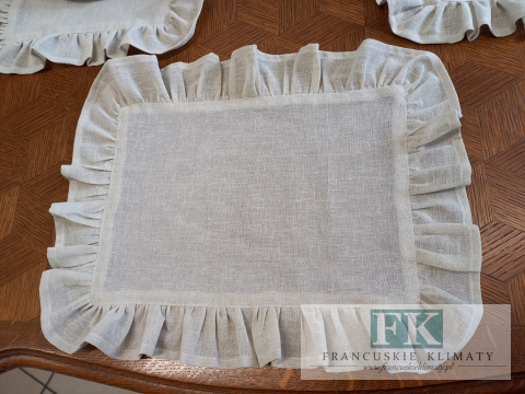 PODKŁADKI PODKŁADKA FALBANY 35X45 CM , BEŻ NATURA , W STYLU FRANCUSKIM ANGIELSKIM SHABBY PROWENSALSKIM