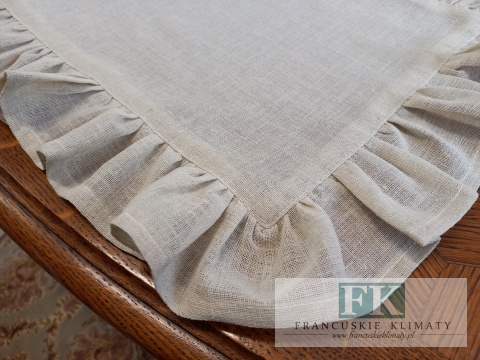 PODKŁADKI PODKŁADKA FALBANY 35X45 CM , BEŻ NATURA , W STYLU FRANCUSKIM ANGIELSKIM SHABBY PROWENSALSKIM