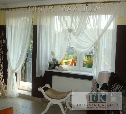 FIRANA KPL , KOMPLET BALKONOWY , GIPIURA KRESZ , OKNO BALKON firana prawa, lewa