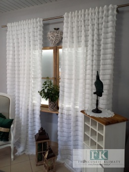 KOMPLET FIRANA / ZASŁONA FRĘDZLE 150/250 x 2 szale W STYLU BOHO, CHIC