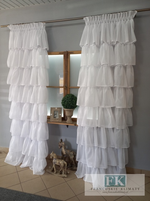 ZASŁONA FALBANY W STYLU PROWANSALSKIM , FRANCUSKIM , SHABBY , 8 falban